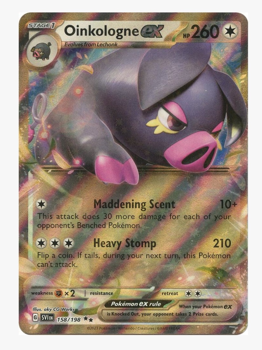 Oinkologne ex 158/198 SV01: Scarlet & Violet Base Set Pokemon Trading Card